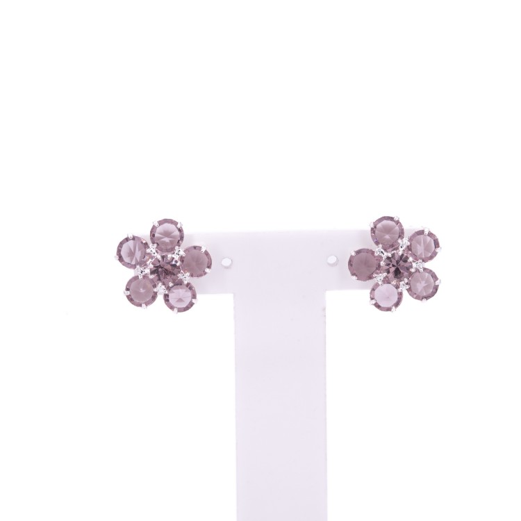 Жіночі сережки у формі квітки із кристалами світлого кольору Jablonec