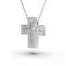 Кольє "Крестик" з білого золота, з діамантами 124831121