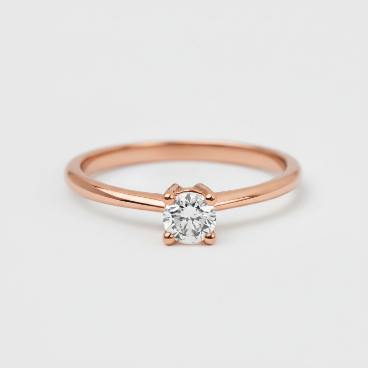 Каблучка у червоному золоті, з діамантом 220372421