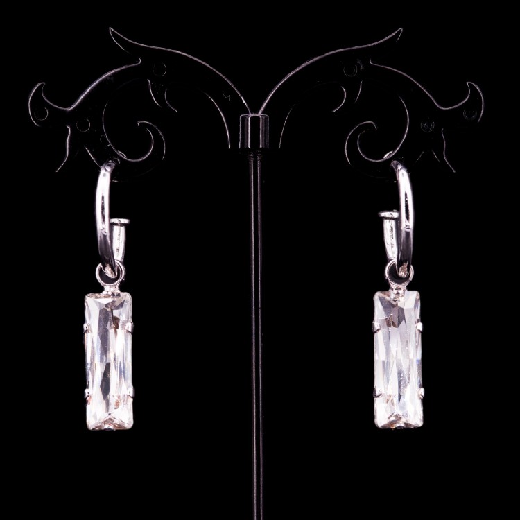 Жіночі сережки із сталі з кристалами ніжно-світлого кольору Jablonec