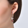 Сережки Monarch Butterfly з емаллю та фіанітами MBHE0008-CZ