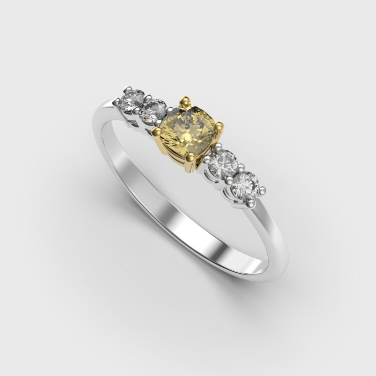 Каблучка у комбінованоу золоті, з діамантами 248291121 Каблучка у комбінованоу золоті, з діамантами 248291121