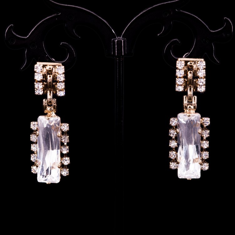 Жіночі сережки зі сталі та кристалів з імітацією діамантового ограновування Jablonec