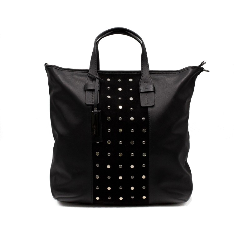 Жіноча Італійська сумка Ripani з натуральної гладкої шкіри чорного кольору
