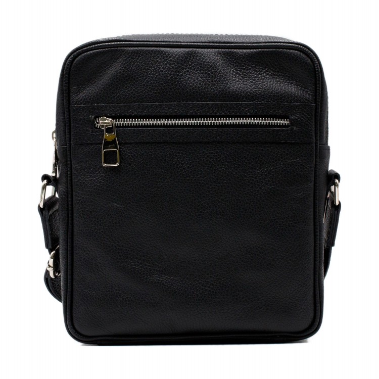 Мужская сумка из натуральной гладкой кожи черного цвета Facebag