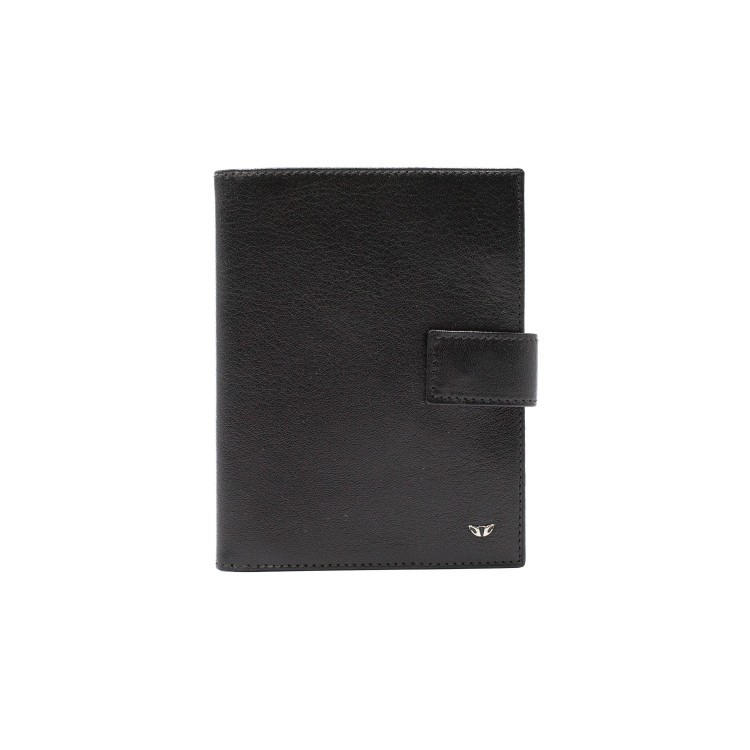 Чоловічий гаманець із натуральної шкіри чорного кольору Tergan