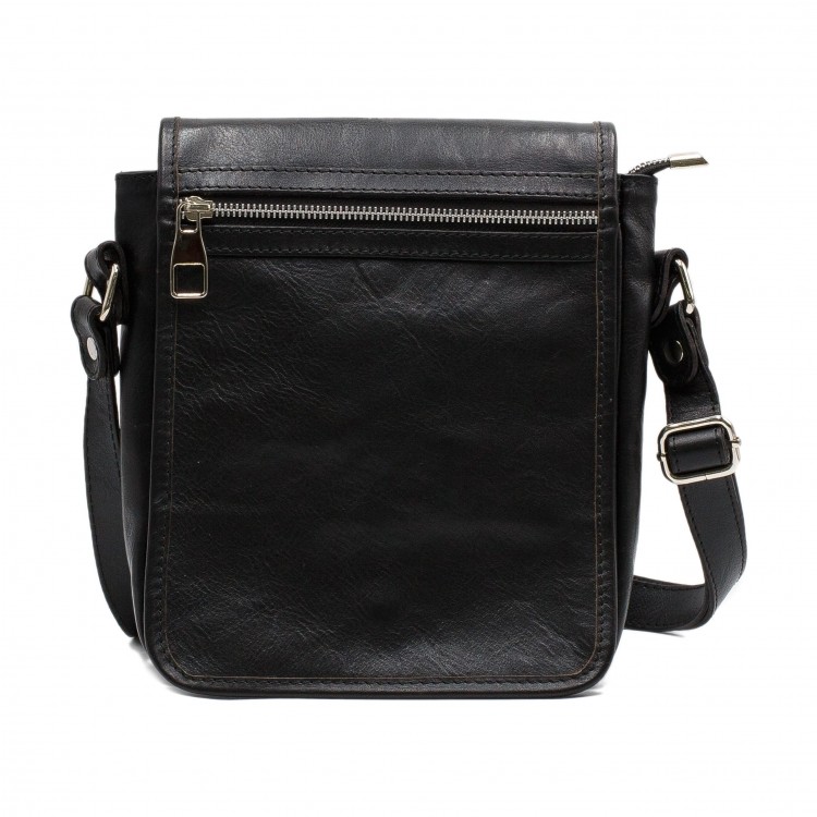 Чоловічі сумки з натуральної гладкої шкіри чорного кольору Facebag