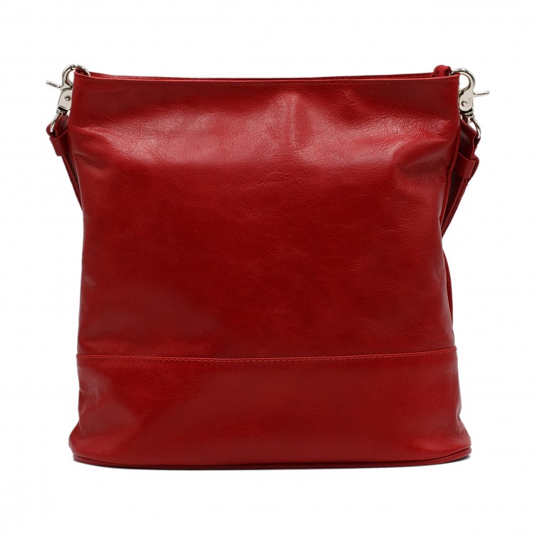 Женская сумка из натуральной гладкой кожи бордового цвета Facebag