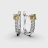Сережки у комбінованому золоті, з діамантами 348301121