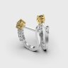 Сережки у комбінованому золоті, з діамантами 348301121