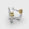 Сережки у комбінованому золоті, з діамантами 348301121