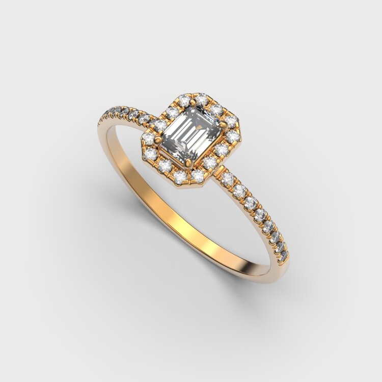 Каблучка у червоному золоті, з діамантами 248401321