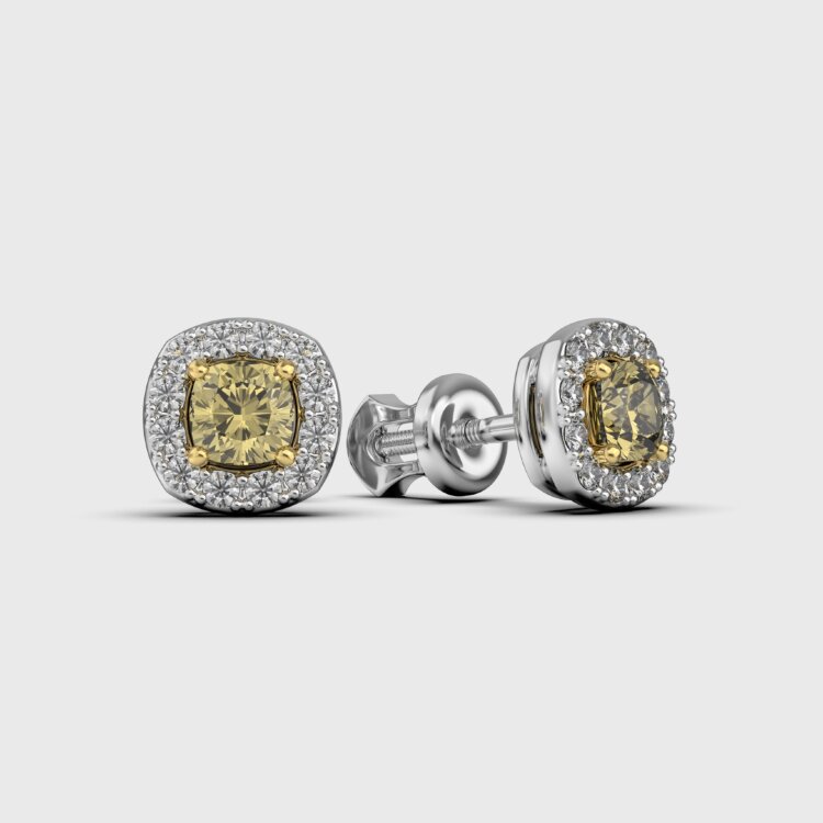 Сережки у комбінованому золоті, з діамантами 348271121