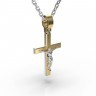 Крестик з комбінованого золота 122322421