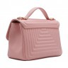 Женская сумка из натуральной кожи розового цвета с тиснением на кожеTergan