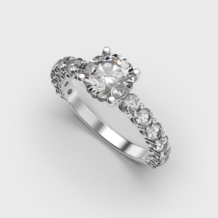 Каблучка з білого золота, з діамантами 248371121