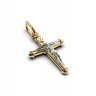 Крестик "Дитячий" з комбінованого золота, з діамантом 11212421