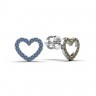 Сережки «Серце» з білого золота, з блакитними і жовтими діамантами 327471121