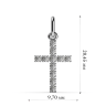 Хрестик із білого золота, з діамантами 16831121