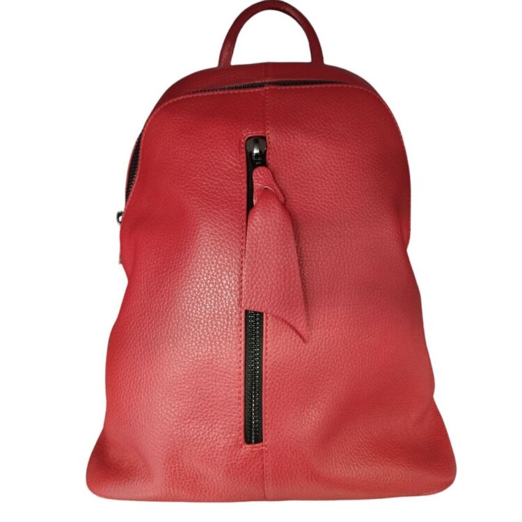 Шкіряний рюкзак Facebag червоного кольору 8960