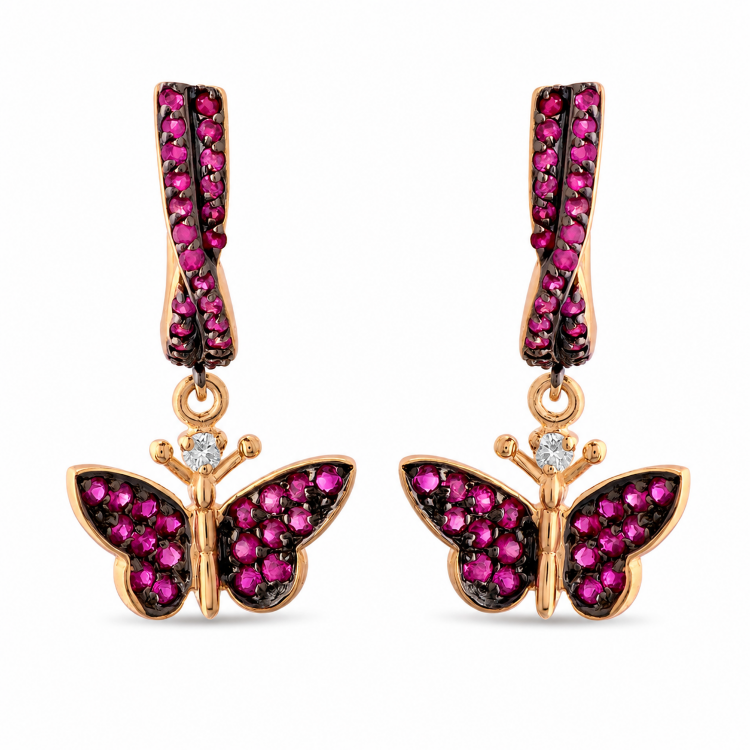 Серьги Roberto Bravo Monarch Butterfly с сапфирами и бриллиантами