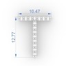 Колье с буквой T в белом золоте с бриллиантами. 134021121.