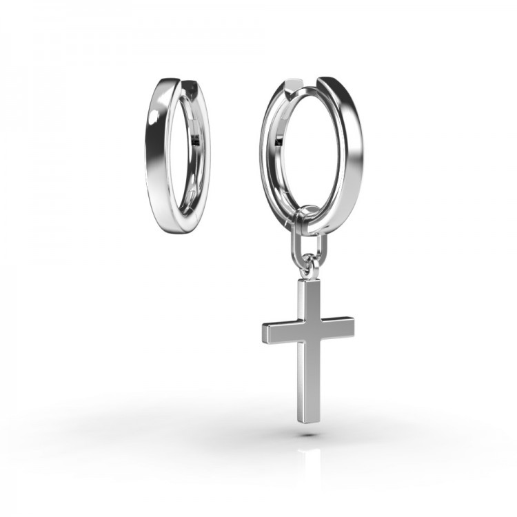 Серьги с крестиком из белого золота 316271100