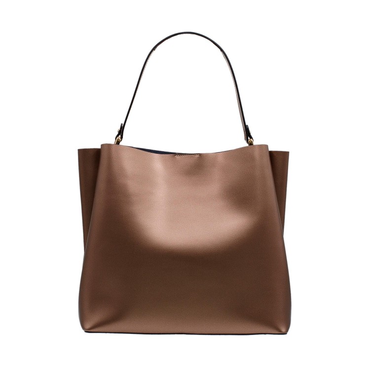 Жіноча сумка із натуральної гладкої шкіри бронзового кольору Facebag