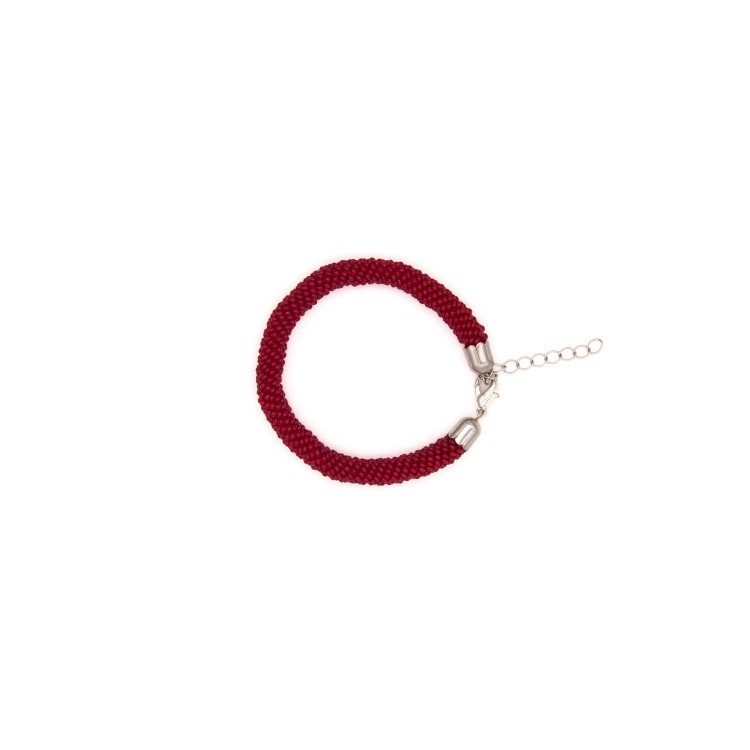 Жіночий браслет зі сталі та бісеру яскраво-червоного кольору Jablonec