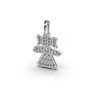 Підвіска «Дівчинка» з білого золота з жовто-блакитними діамантами 137811123