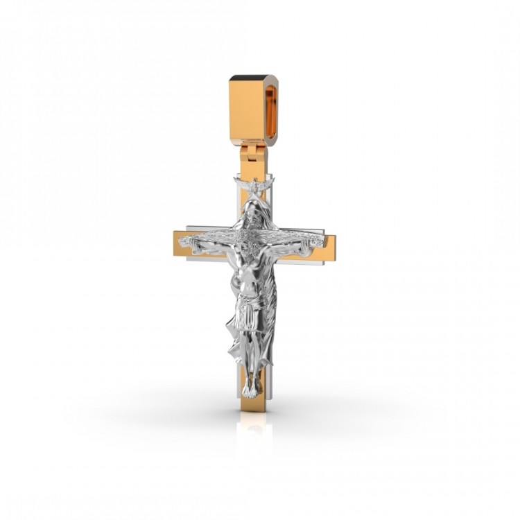 Хрест «Трьох Святих» з комбінованого золота 114301100