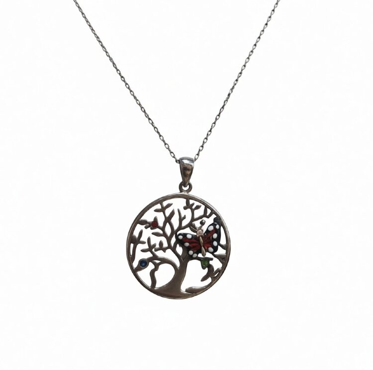 Кольє Monarch Butterfly з емаллю та фіанітами GMXP1009-CZ