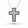 Кольє «Хрестик» з білого золота, з діамантами 126851122