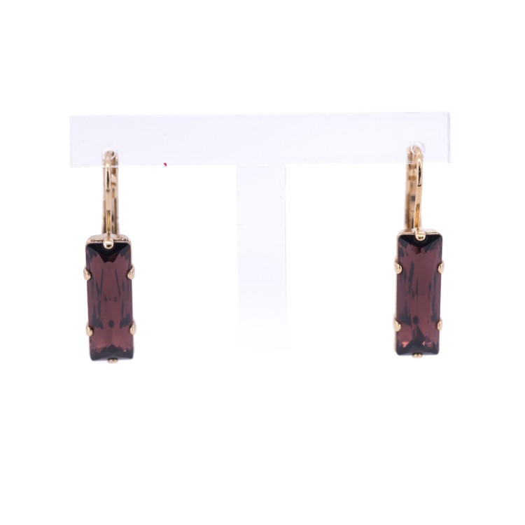 Жіночі сережки із сталі із кристалами бордового кольору Jablonec