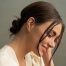 Серьги из комбинированного золота с черными бриллиантами 334913122