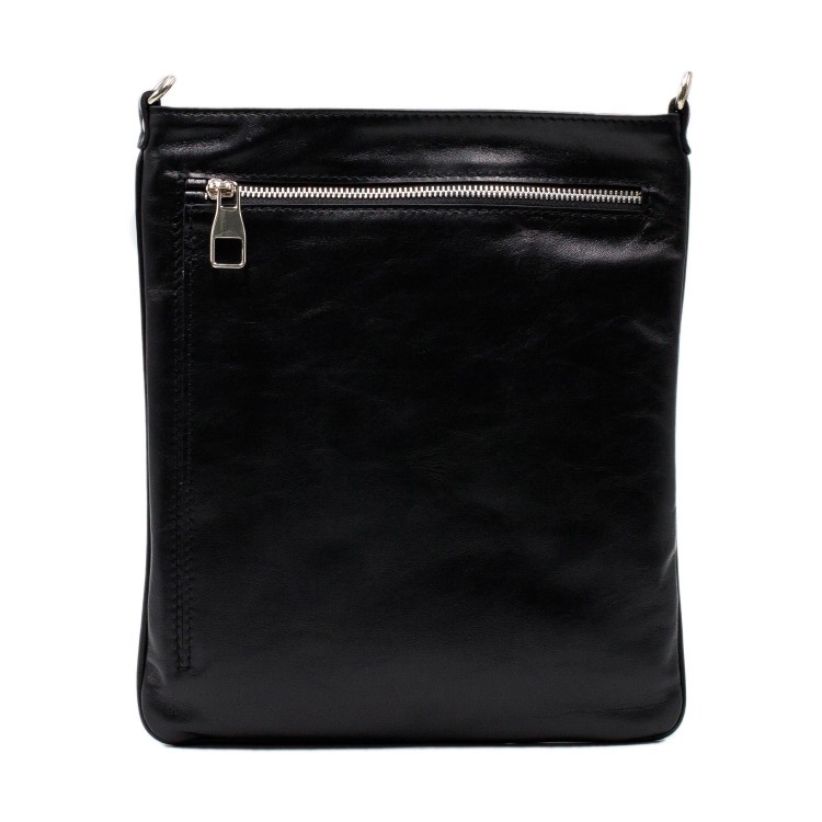 Мужская сумка из натуральной гладкой кожи черного цвета Facebag