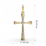 Крестик з комбінованого золота, з діамантом 17872421