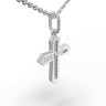 Хрестик «Міні» з білого золота, з діамантами 12301121