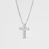 Кольє «Хрестик» з білого золота, з діамантами 747681121