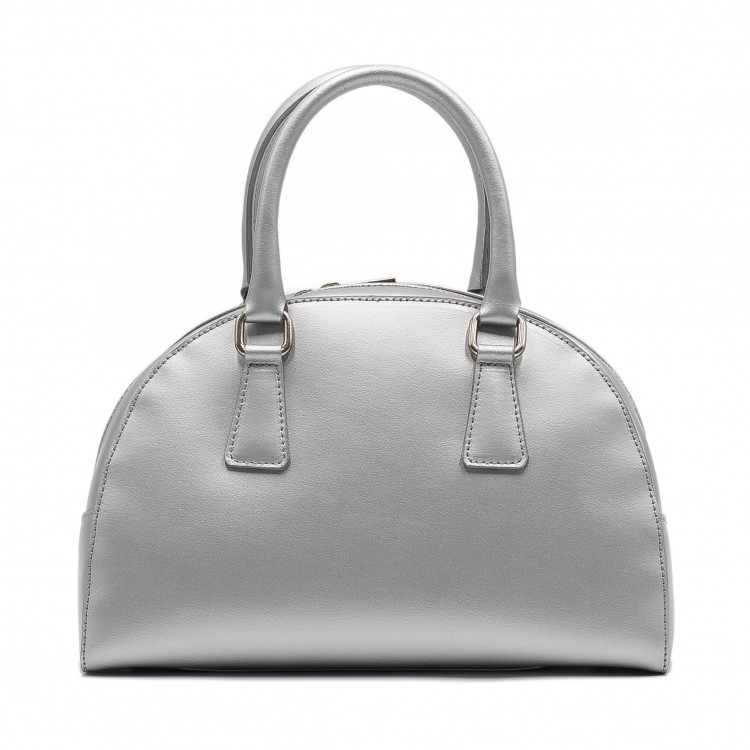 Женская сумка из натуральной кожи серебристого цвета Facebag