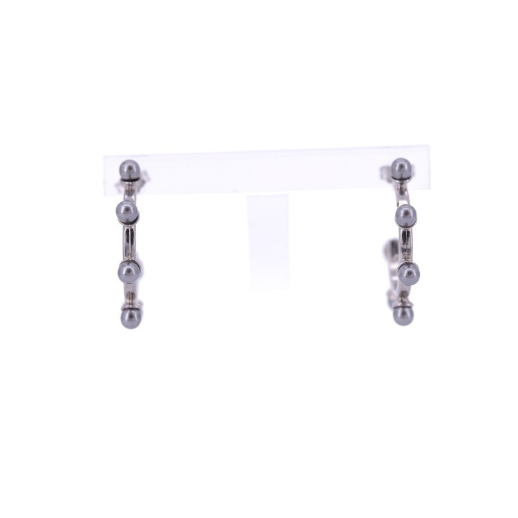 Жіночі сережки зі сталі та перламутру сталевого кольору Jablonec