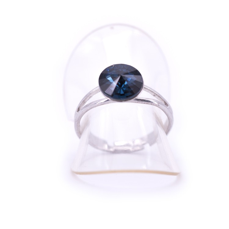 Жіноче кільце із сталі з кристалами темно-синього кольору Jablonec