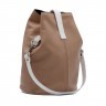 Женская сумка из натуральной гладкой кожи бежевого цвета Facebag