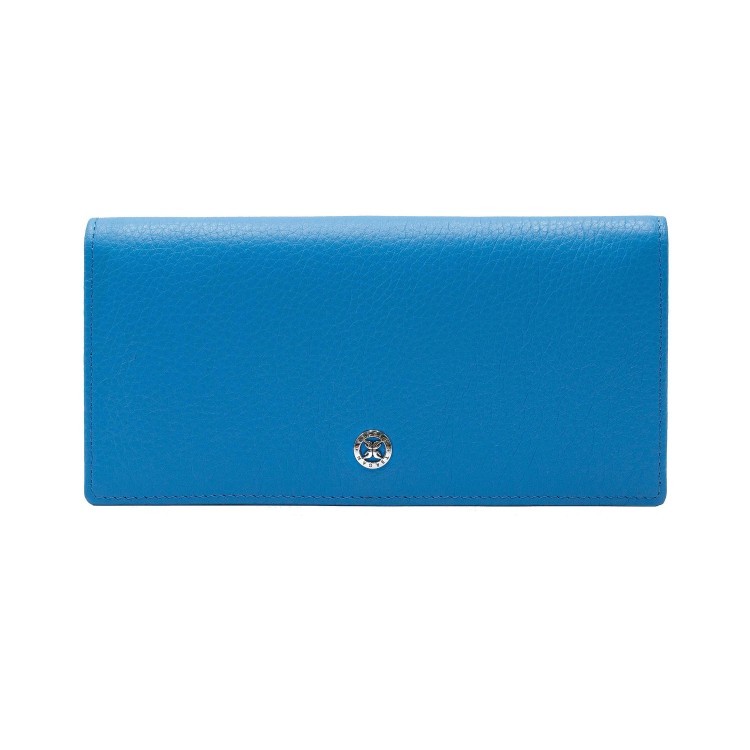 Женский кошелек из натуральной кожи синего цвета Tergan