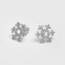 Серьги «Снежинки» из белого золота с бриллиантами 311931121
