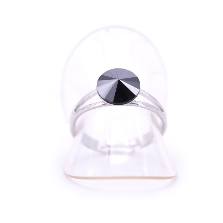 Женское кольцо из стали с кристаллами стального цвета Jablonec