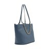Женская сумка из натуральной гладкой кожи синего цвета Facebag