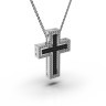 Кольє «Хрестик» з білого золота, з діамантами 126841121