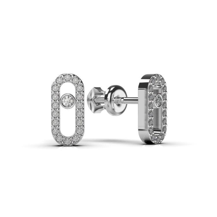 Серьги из белого золота с бриллиантами 335081121.