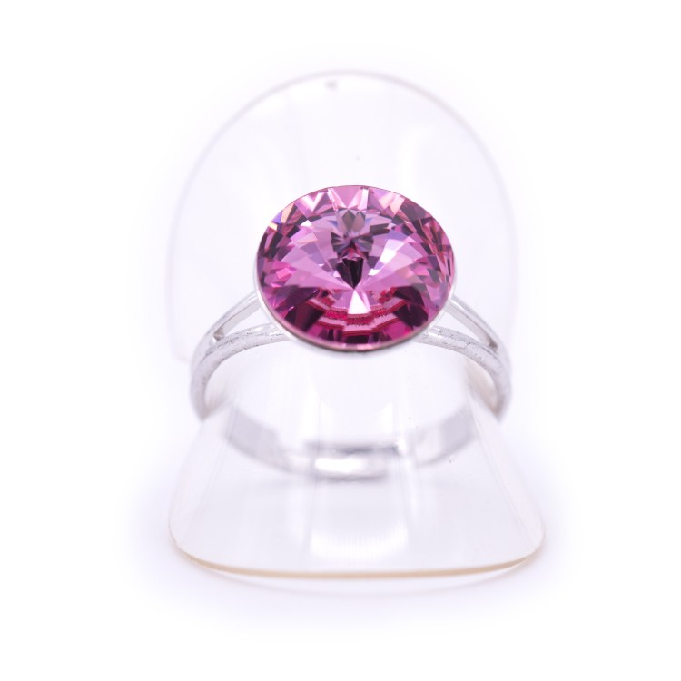 Жіноче кільце із сталі з кристалами світло-фіолетового кольору Jablonec